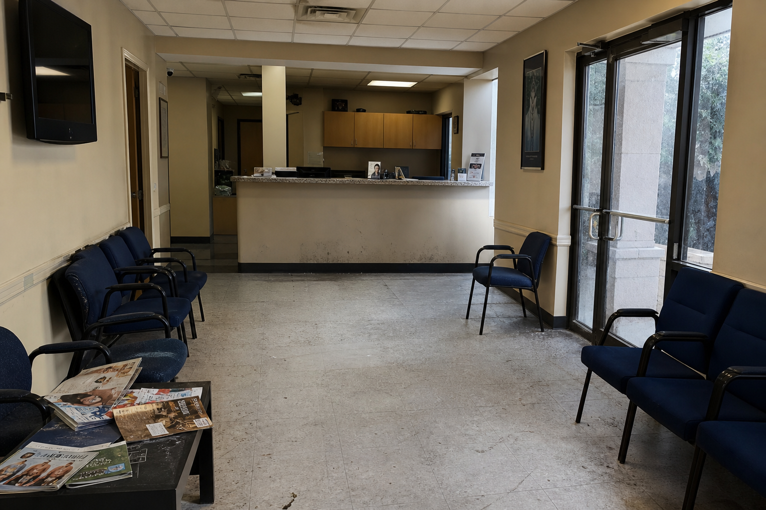 Clinic Waiting Room before cleaning